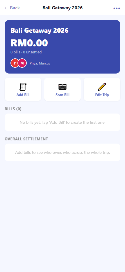 A trip grouping several bills together